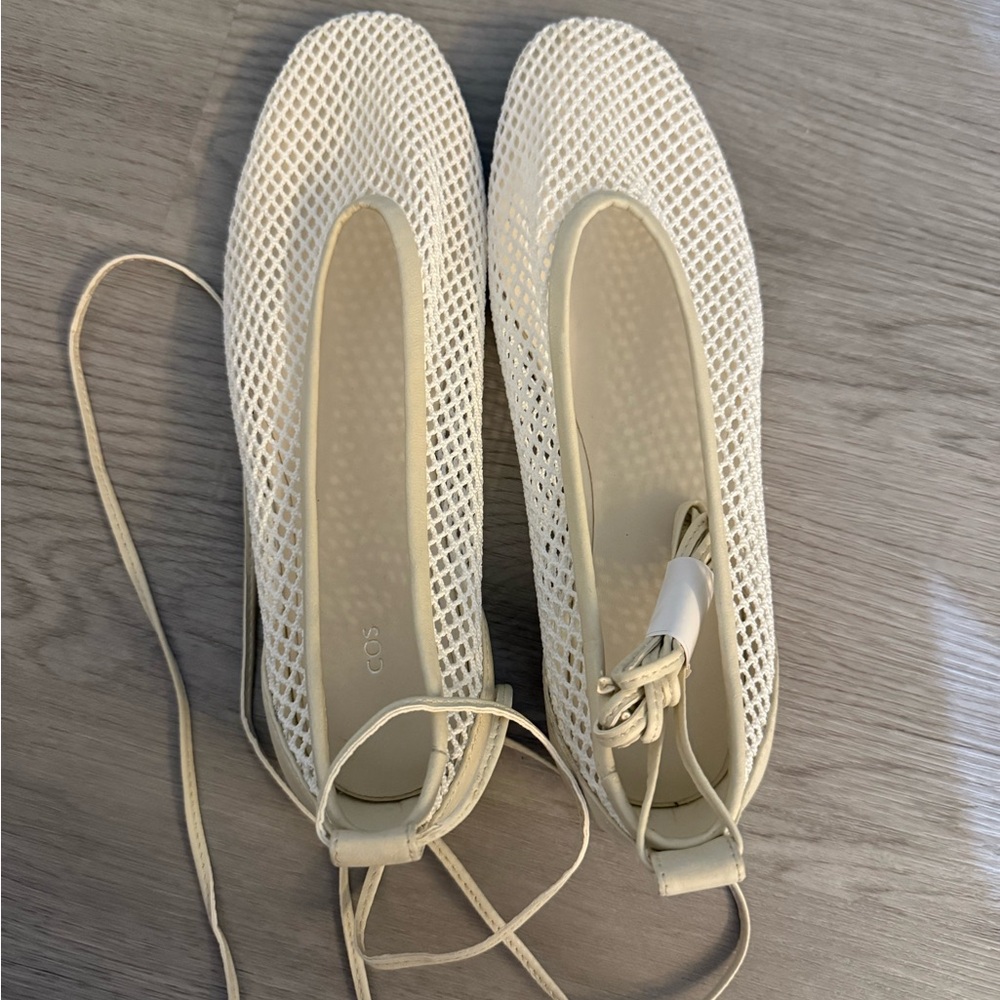 COS Cream Mesh Flats